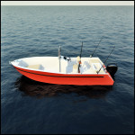 fast planing fisherman boat wooden